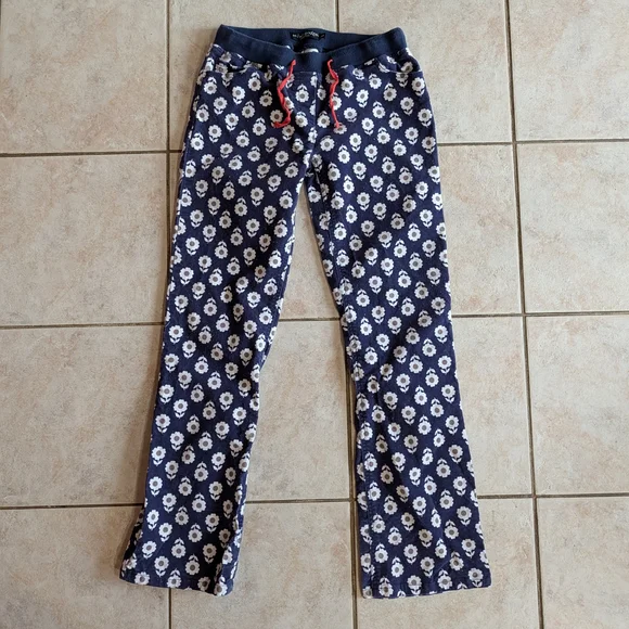 Mini Boden Girls Blue Corduroy Pants with Daisy Pattern Red Details Size 14Y - Picture 1 of 8